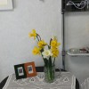 壁掛け仏壇「鏡壇ミラリエ」に今日（1/3）の誕生花の「スイセン（水仙）」を飾ってみました。