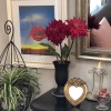 壁掛け仏壇「鏡壇ミラリエ」に今日（9/15）の誕生花の「赤いダリア」を飾ってみました。