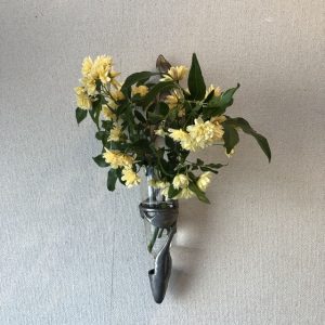 壁掛け仏壇「鏡壇ミラリエ」に5月16日の誕生花の「モッコウバラ（木香薔薇）」を飾ってみました。