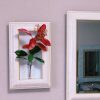 壁掛け仏壇「鏡壇ミラリエ」に今日（10/31）の誕生花の「スキミア（深山樒）」を飾ってみました。